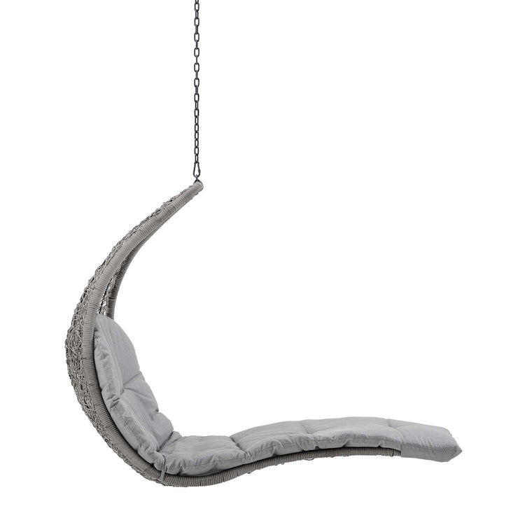 Landscape Hanging Chaise Lounge Outdoor Patio Swing Chair - Light Gray Gray