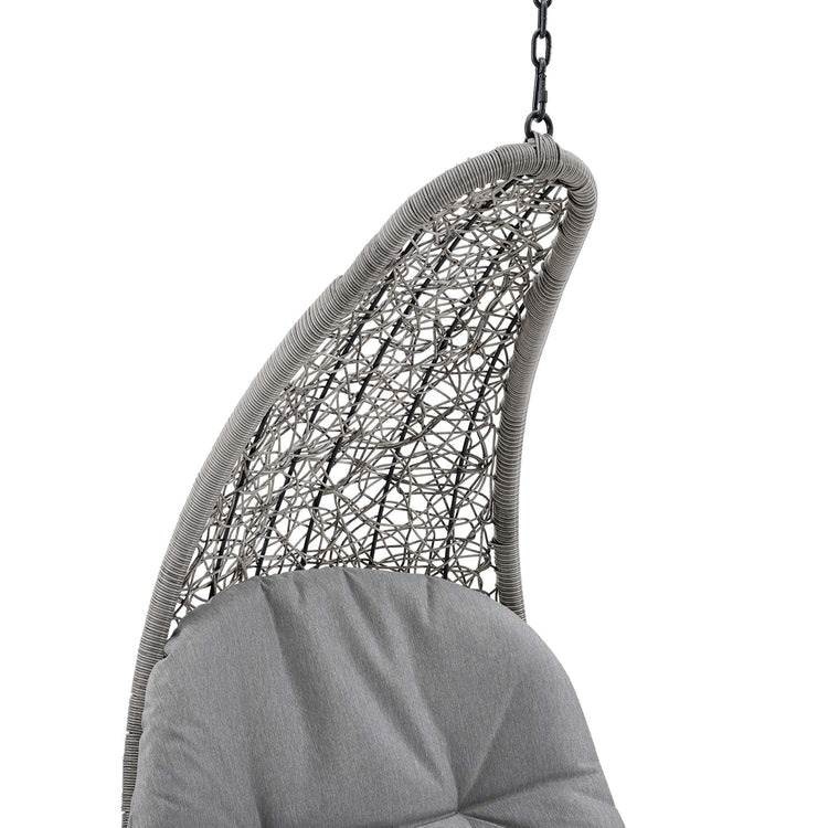 Landscape Hanging Chaise Lounge Outdoor Patio Swing Chair - Light Gray Gray