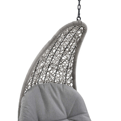 Landscape Hanging Chaise Lounge Outdoor Patio Swing Chair - Light Gray Gray