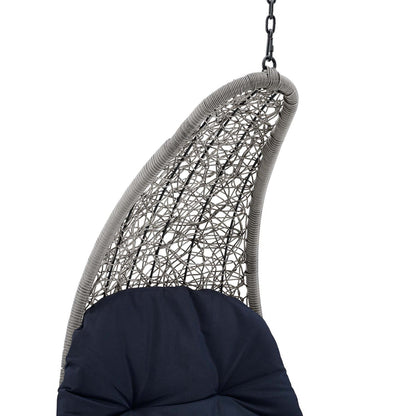 Landscape Hanging Chaise Lounge Outdoor Patio Swing Chair - Light Gray Navy
