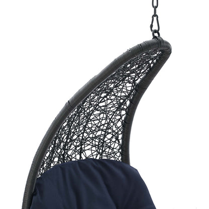 Landscape Hanging Chaise Lounge Outdoor Patio Swing Chair - Light Gray Navy