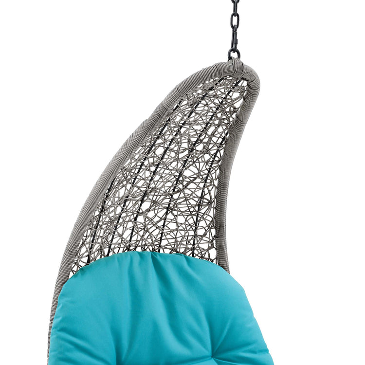 Landscape Hanging Chaise Lounge Outdoor Patio Swing Chair - Light Gray Turquoise