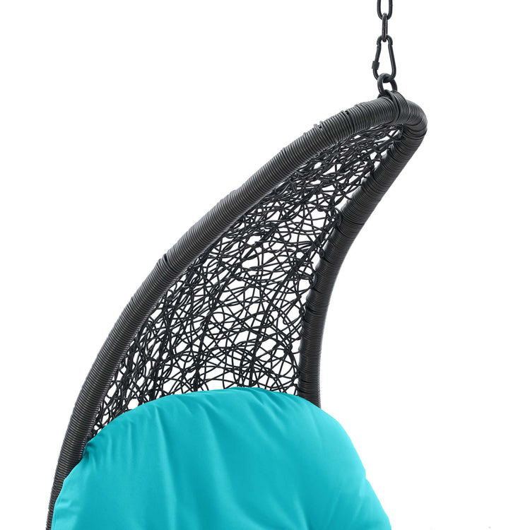 Landscape Hanging Chaise Lounge Outdoor Patio Swing Chair - Light Gray Turquoise