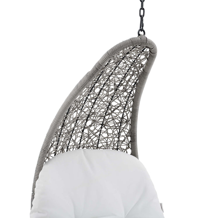 Landscape Hanging Chaise Lounge Outdoor Patio Swing Chair - Light Gray White