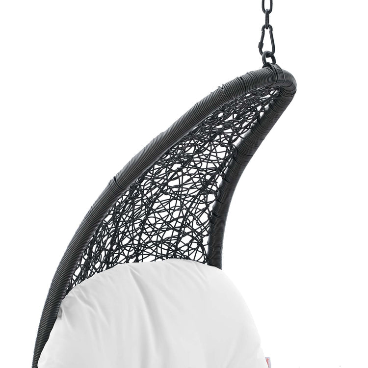 Landscape Hanging Chaise Lounge Outdoor Patio Swing Chair - Light Gray White
