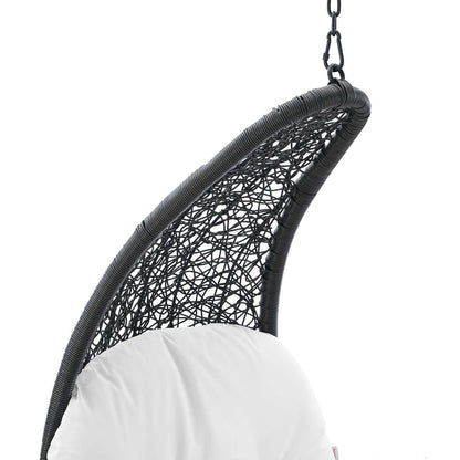 Landscape Hanging Chaise Lounge Outdoor Patio Swing Chair - Light Gray White