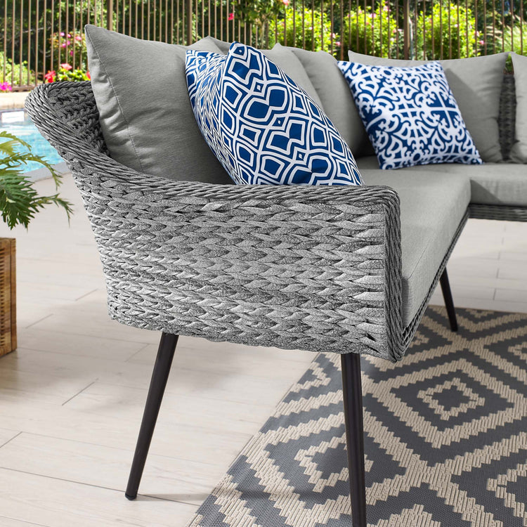 Endeavor Outdoor Patio Wicker Rattan Sectional Sofa - Gray Gray