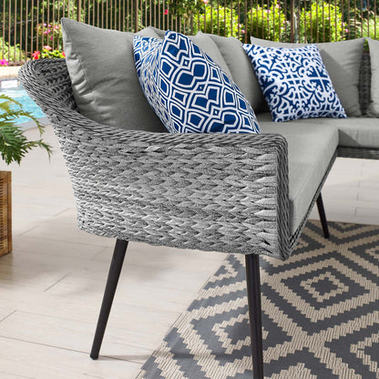 Endeavor Outdoor Patio Wicker Rattan Sectional Sofa - Gray Gray