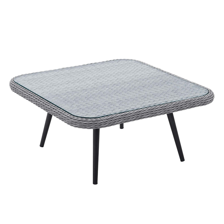 Endeavor Outdoor Patio Wicker Rattan Square Coffee Table - Default Title