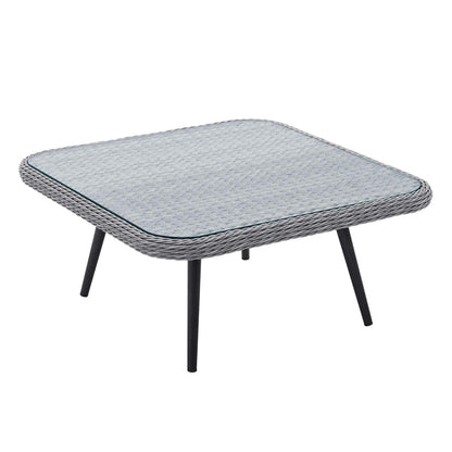Endeavor Outdoor Patio Wicker Rattan Square Coffee Table - Default Title
