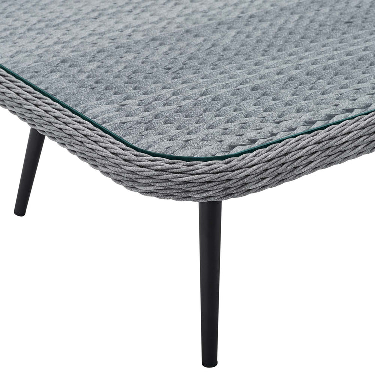 Endeavor Outdoor Patio Wicker Rattan Square Coffee Table - Default Title