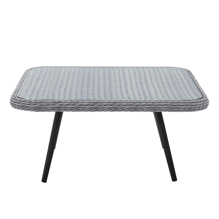 Endeavor Outdoor Patio Wicker Rattan Square Coffee Table - Default Title