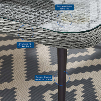Endeavor Outdoor Patio Wicker Rattan Square Coffee Table - Default Title