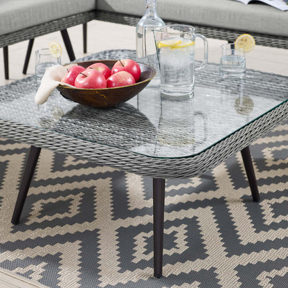 Endeavor Outdoor Patio Wicker Rattan Square Coffee Table - Default Title