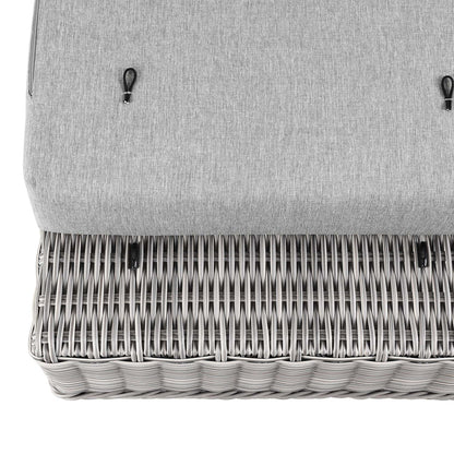 Conway Outdoor Patio Wicker Rattan Ottoman - Light Gray Gray
