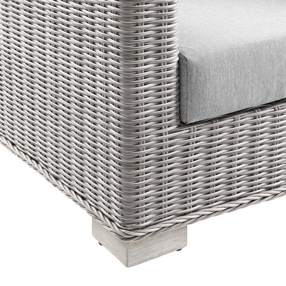 Conway Outdoor Patio Wicker Rattan Armchair - Light Gray Gray