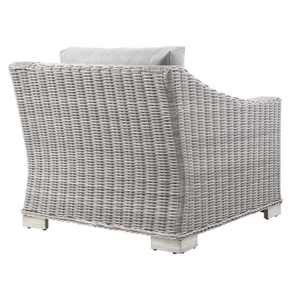 Conway Outdoor Patio Wicker Rattan Armchair - Light Gray Gray