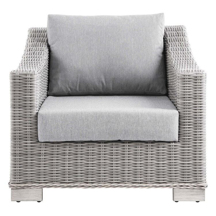 Conway Outdoor Patio Wicker Rattan Armchair - Light Gray Gray
