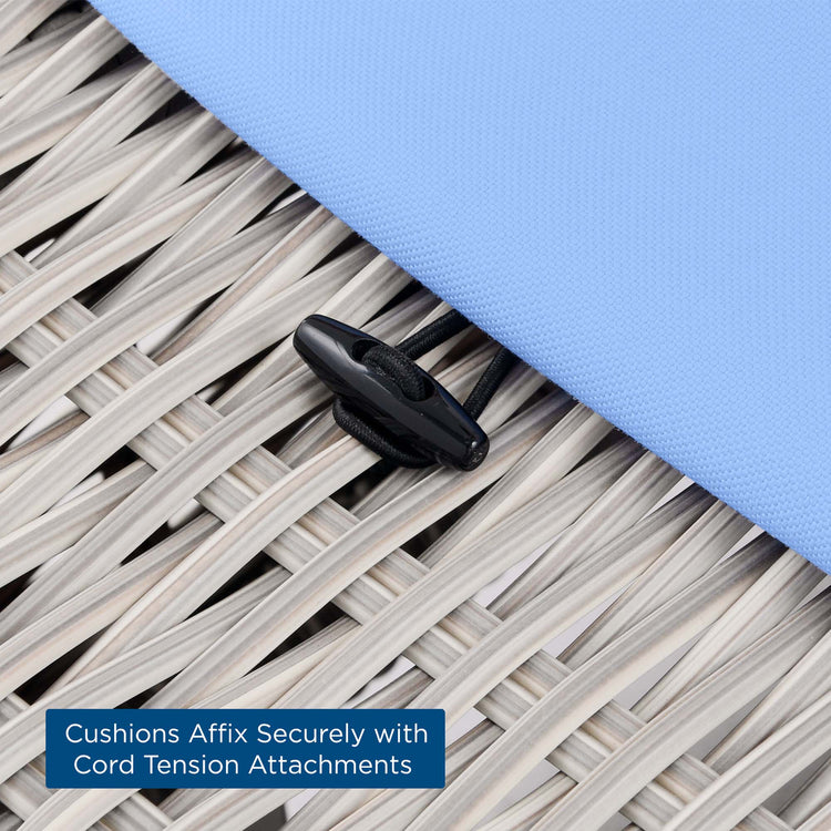 Conway Outdoor Patio Wicker Rattan Loveseat - Light Gray Light Blue