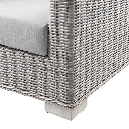 Conway Outdoor Patio Wicker Rattan Sofa - Light Gray Gray