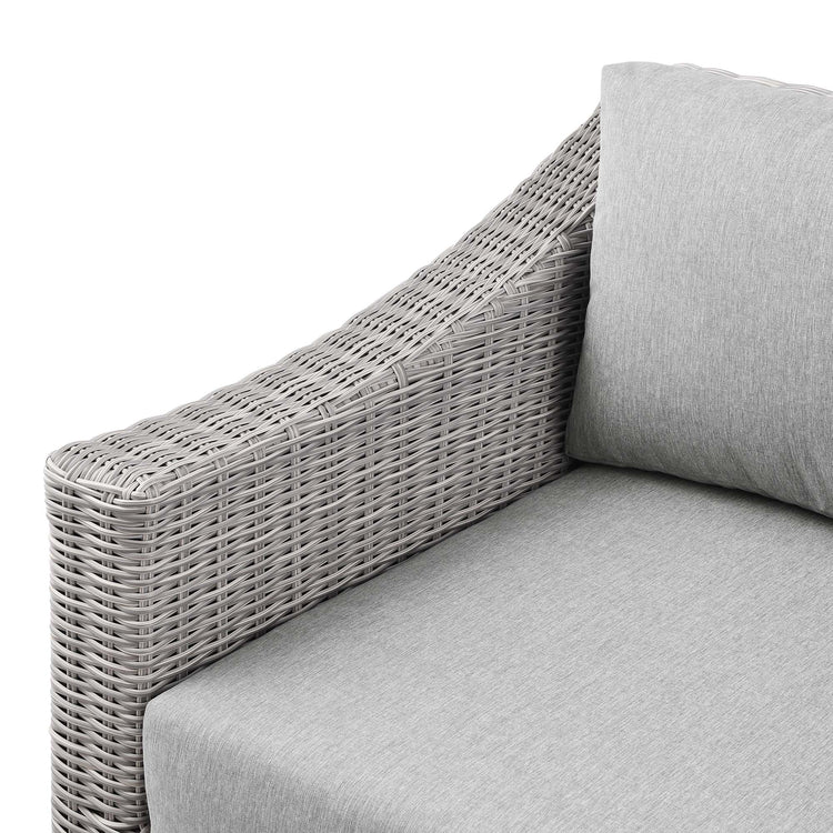Conway Outdoor Patio Wicker Rattan Left-Arm Chair - Light Gray Gray