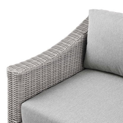 Conway Outdoor Patio Wicker Rattan Left-Arm Chair - Light Gray Gray