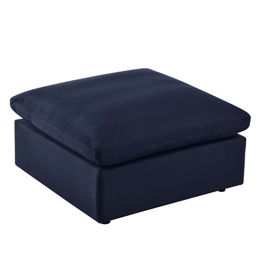 Commix Overstuffed Outdoor Patio Ottoman - Navy