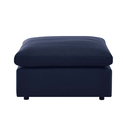 Commix Overstuffed Outdoor Patio Ottoman - Navy