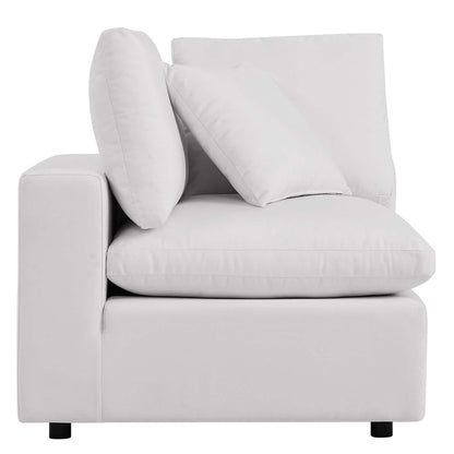 Commix Overstuffed Outdoor Patio Corner Chair - White