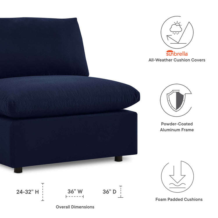 Commix Sunbrella® Outdoor Patio Armless Chair - Navy