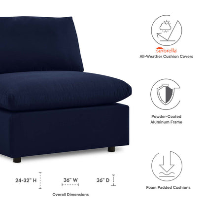 Commix Sunbrella® Outdoor Patio Armless Chair - Navy