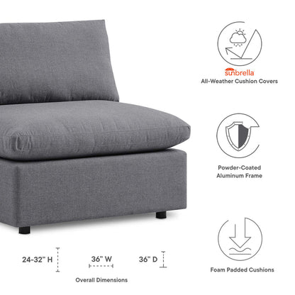 Commix Sunbrella® Outdoor Patio Armless Chair - Gray