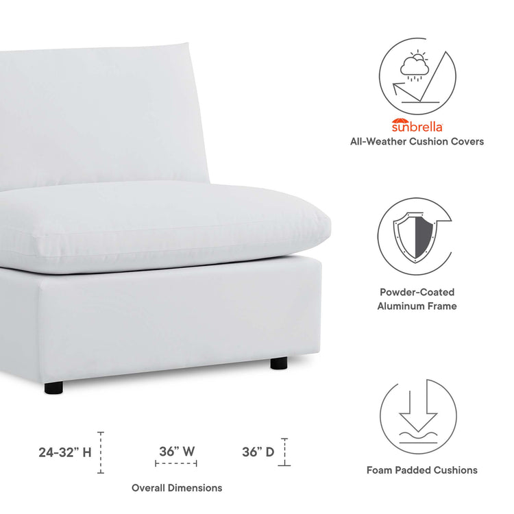 Commix Sunbrella® Outdoor Patio Armless Chair - White