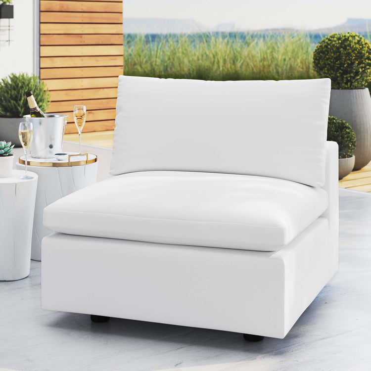 Commix Sunbrella® Outdoor Patio Armless Chair - White