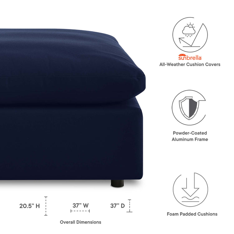 Commix Sunbrella® Outdoor Patio Ottoman - Navy