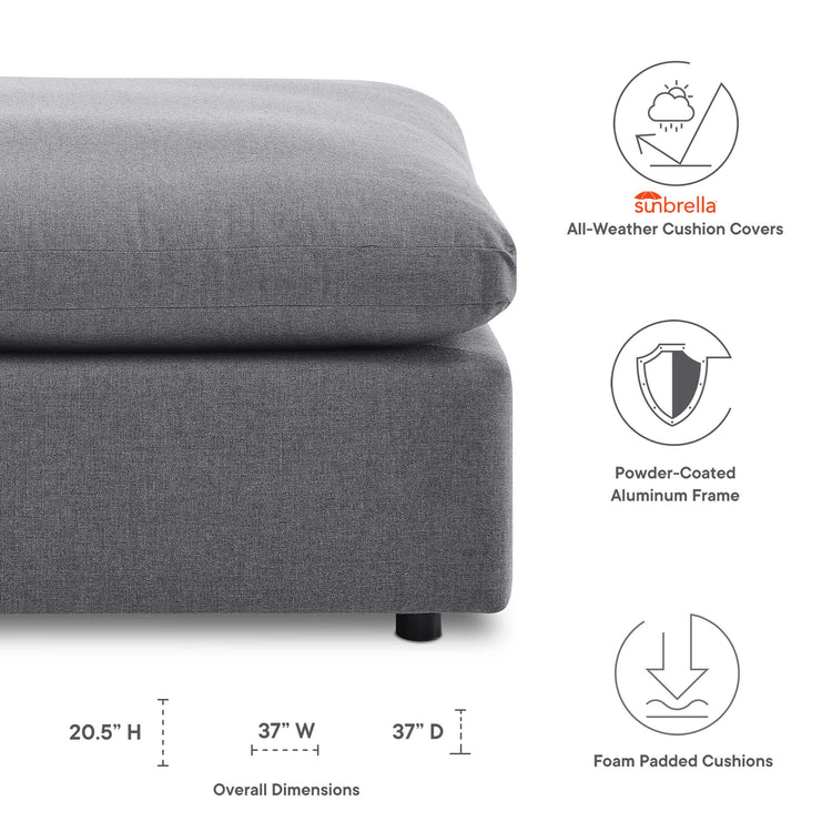 Commix Sunbrella® Outdoor Patio Ottoman - Gray