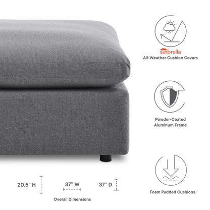 Commix Sunbrella® Outdoor Patio Ottoman - Gray