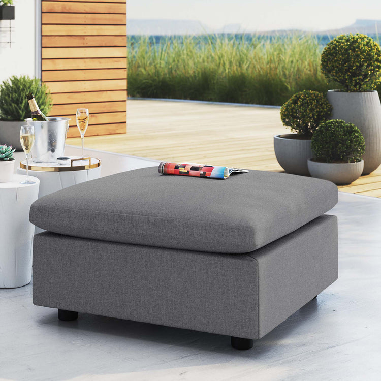 Commix Sunbrella® Outdoor Patio Ottoman - Gray