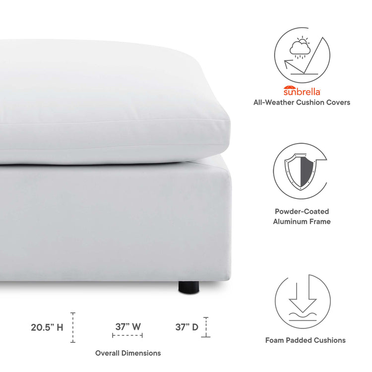 Commix Sunbrella® Outdoor Patio Ottoman - White