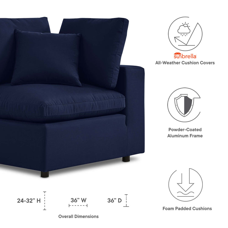 Commix Sunbrella® Outdoor Patio Corner Chair - Navy