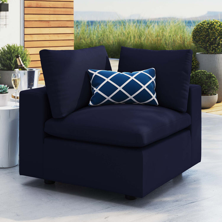 Commix Sunbrella® Outdoor Patio Corner Chair - Navy