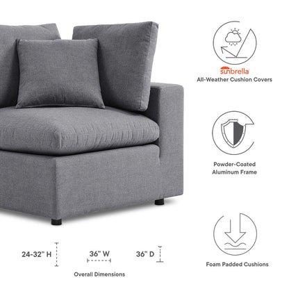 Commix Sunbrella® Outdoor Patio Corner Chair - Gray