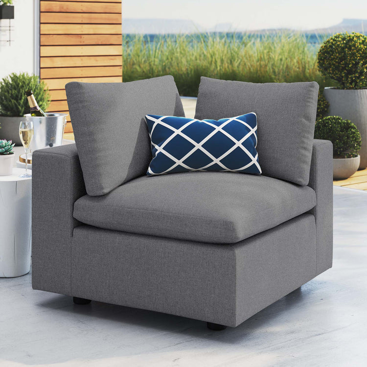 Commix Sunbrella® Outdoor Patio Corner Chair - Gray