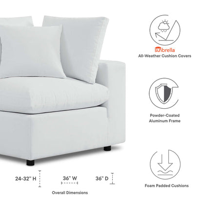 Commix Sunbrella® Outdoor Patio Corner Chair - White