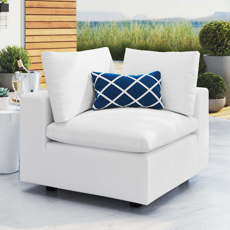 Commix Sunbrella® Outdoor Patio Corner Chair - White