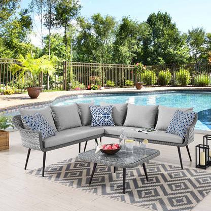 Endeavor Wicker Rattan Outdoor Patio Wicker Rattan Seating Set - Default Title