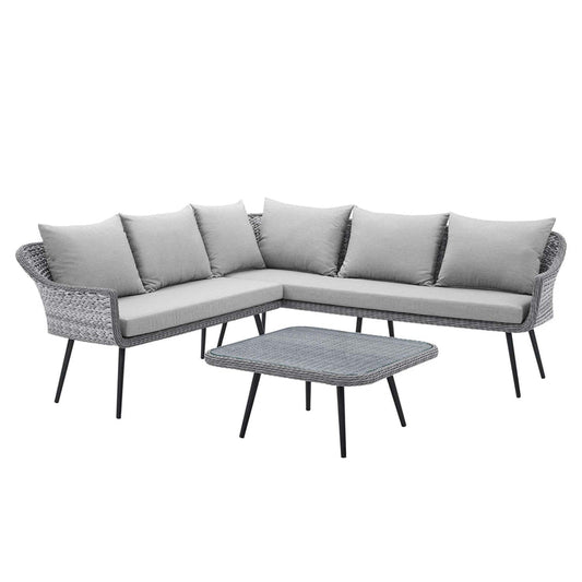 Endeavor Wicker Rattan Outdoor Patio Wicker Rattan Seating Set - Default Title
