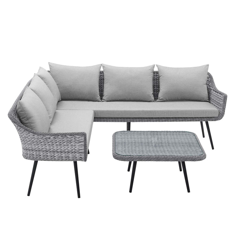 Endeavor Wicker Rattan Outdoor Patio Wicker Rattan Seating Set - Default Title