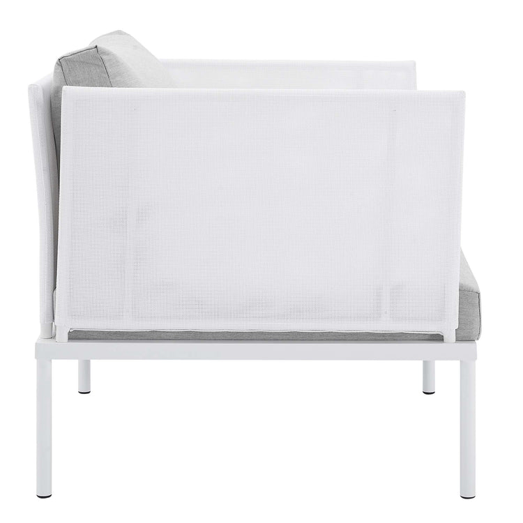 Harmony Sunbrella® Outdoor Patio Aluminum Armchair - White Gray