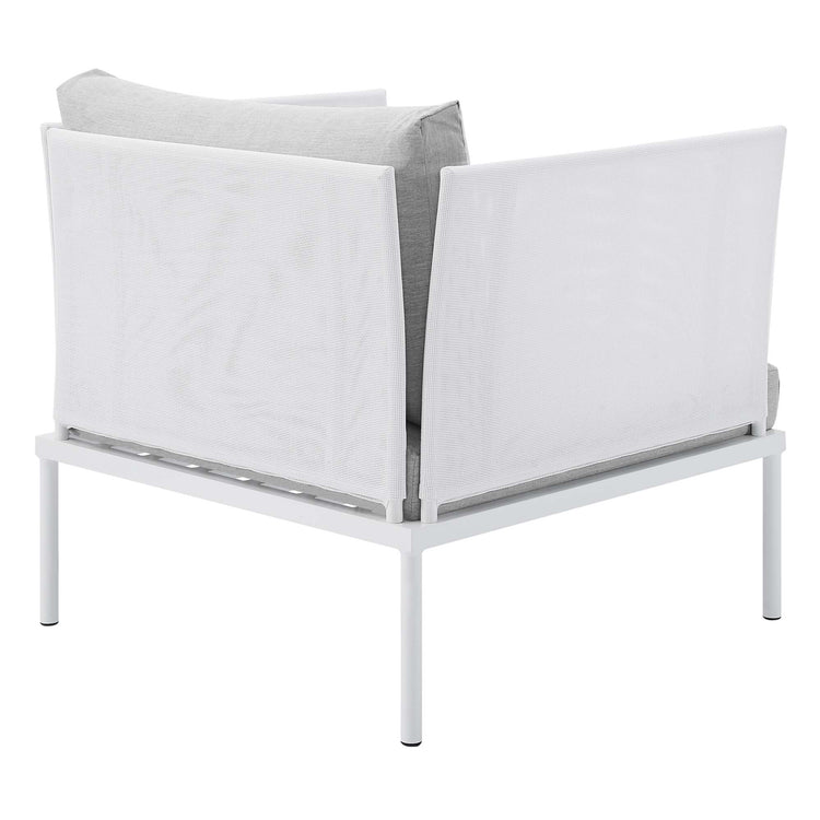 Harmony Sunbrella® Outdoor Patio Aluminum Armchair - White Gray